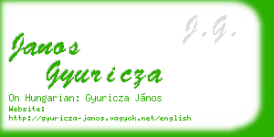 janos gyuricza business card